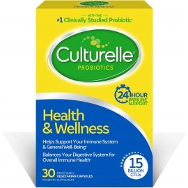 Culturelle Health & Wellness Daily Probiotic Supplement For Men & Women, Helps Support Your Immune System, Occasional Diarrhea, Gas & Bloating, 15 Billion CFUs, Non-GMO, 30 Count