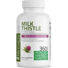 Bronson Milk Thistle Silymarin Marianum & Dandelion Root Liver Health Support, Antioxidant Support, Detox, 360 Capsules