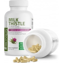 Bronson Milk Thistle Silymarin Marianum & Dandelion Root Liver Health Support, Antioxidant Support, Detox, 360 Capsules